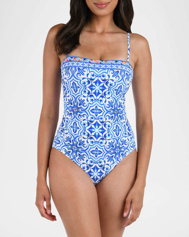 Alboran Sea Bandeau One-Piece Swimsuit